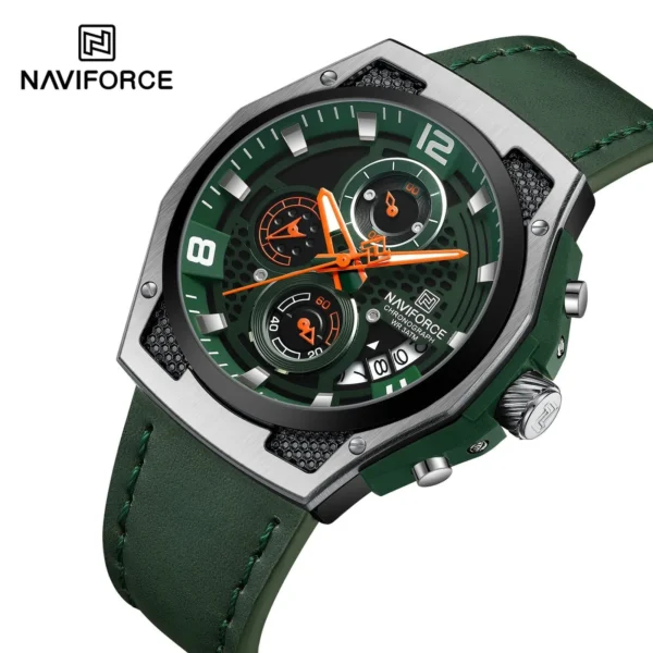 NAVIFORCE 8051T Men Watches Silicone Strap Quartz Wristwatch for Male